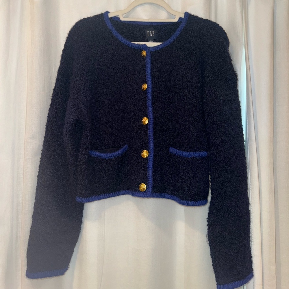 Gap Boucle Cropped Sweater Jacket
